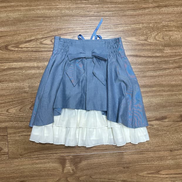 빈티지 리본 레이스 청 치마 히메갸루 로걀 라떼 모리걸 일브 양산형 고디