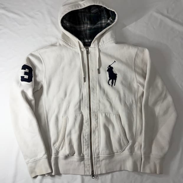 폴로 랄프로렌 빅포니 체크 후드집업