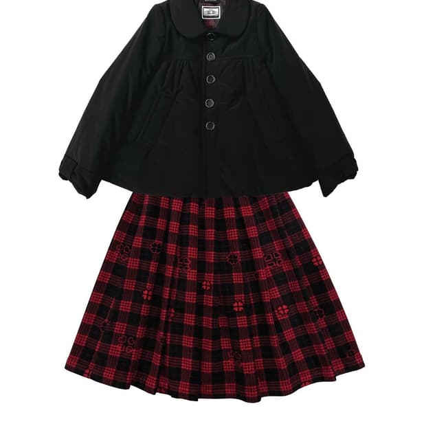 복복 클로버 체크 블랭킷 스커트