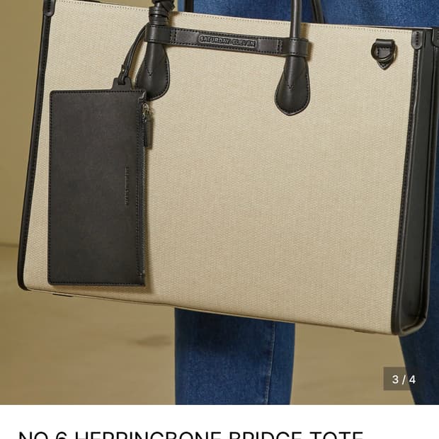 Saturday Eleven NO.6 헤링본 브릿지 토트백 세러데이일레븐