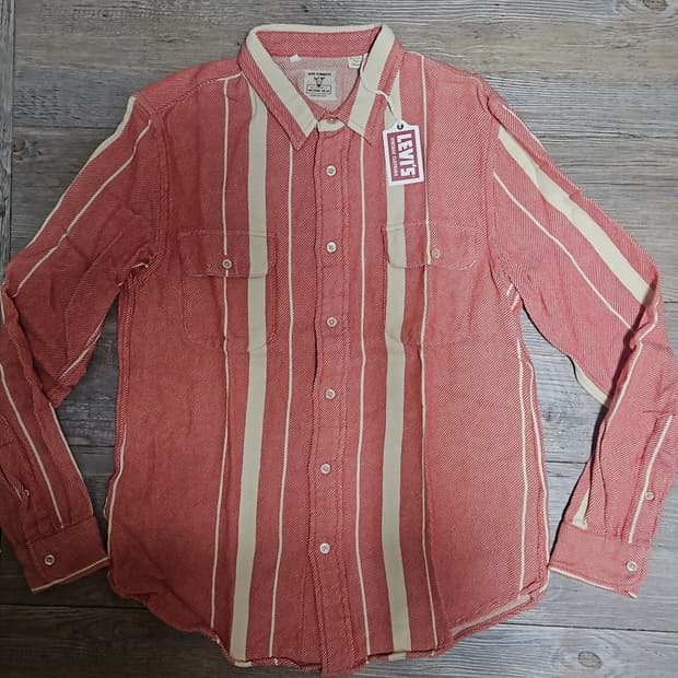 리바이스 LVC 1950'S 숏혼 셔츠 롱보드 레드 S