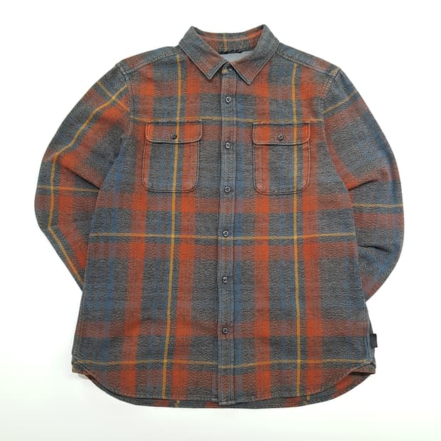 CN929 L 노스페이스 타탄체크 플란넬 긴팔 캠핑 셔츠 남방