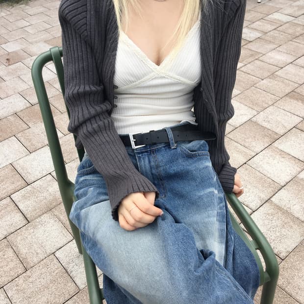 아워캐비넷 ourcabinet vert 골지 가디건