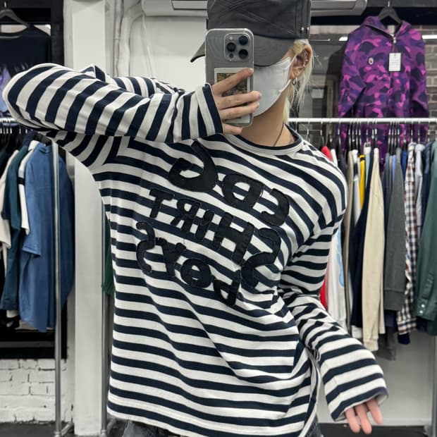 꼼데가르송 Shirt Boy 스트라이프 롱슬리브