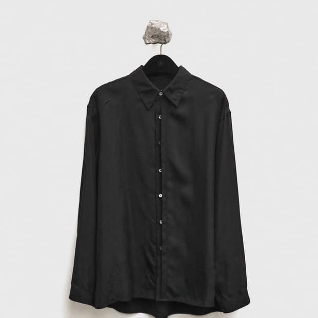 Youth blind button cupro shirts Black(S)