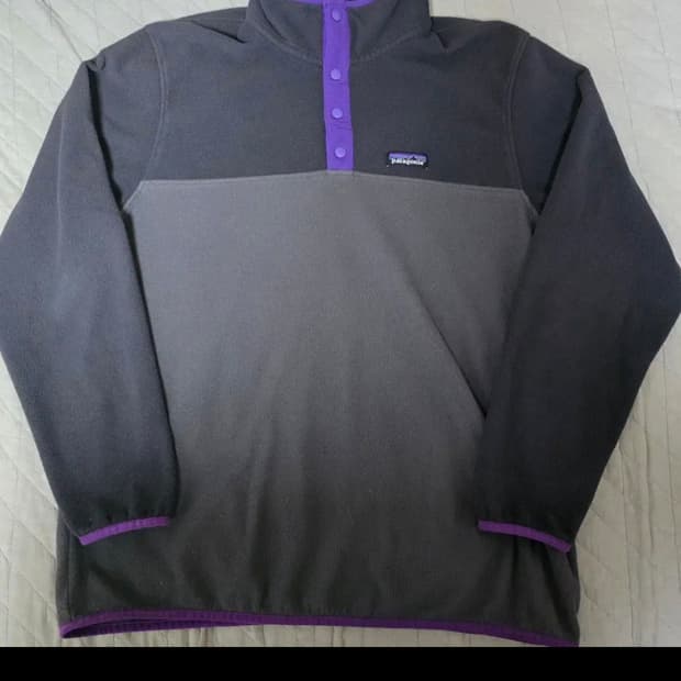 [L] 빈티지 파타고니아 마이크로 디 스냅 플리스 그레이/퍼플