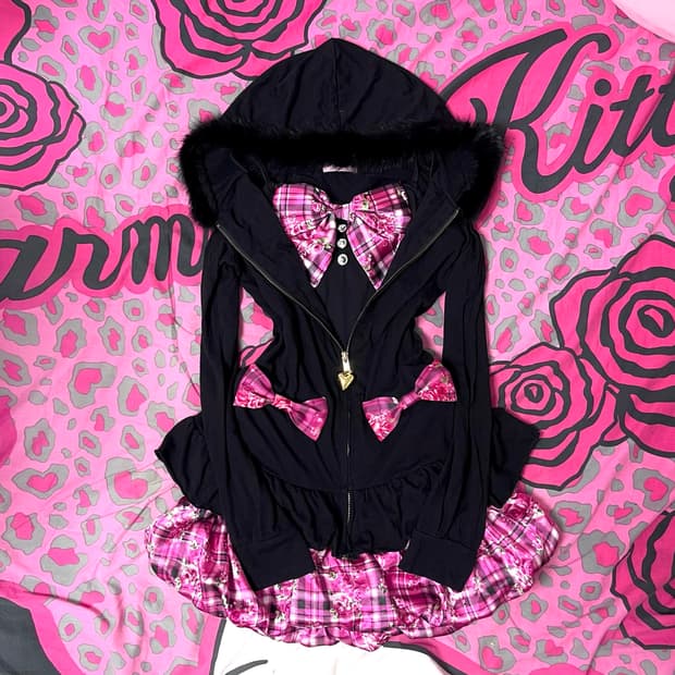 { 개인 결제창 } MA*RS 마즈 로즈 체크 패턴 벌룬 스커트