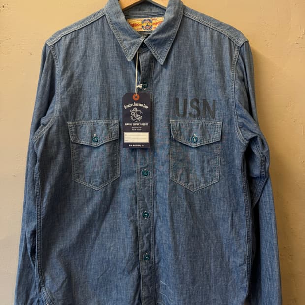 리얼맥코이 샴브레이 셔츠 L USN