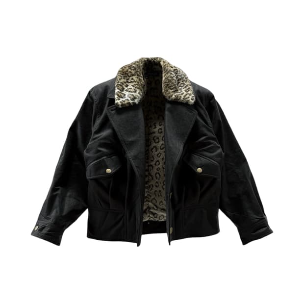 레오파트퍼 카라 빈티지 자켓