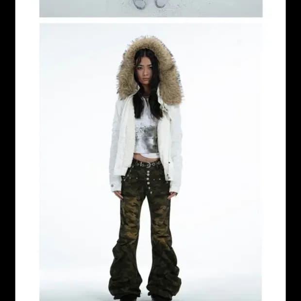 더블펀치 Mink Fur Jumper 안감 퍼 점퍼 화이트