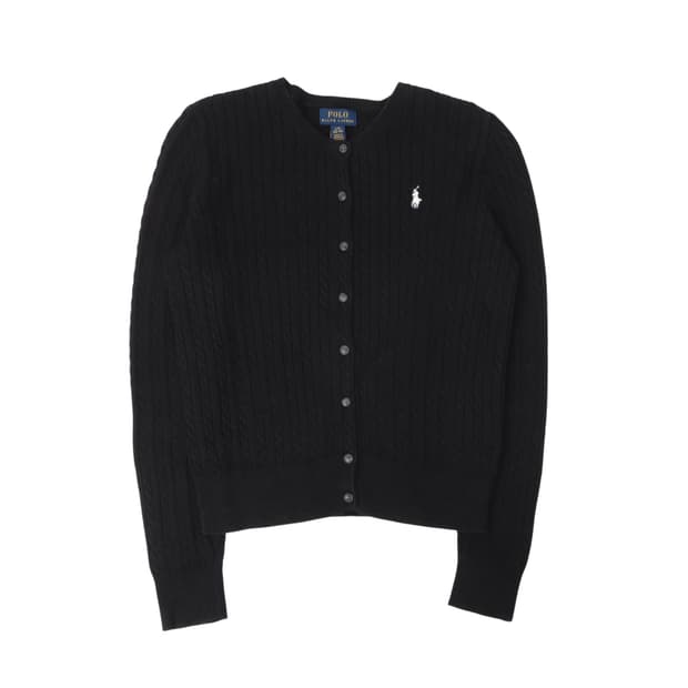 폴로 랄프로렌 블랙 케이블 니트 가디건