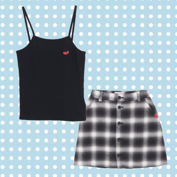 키르시 나시+체크스커트 