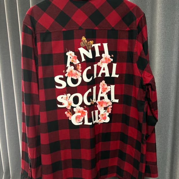 (XL) 안티소셜소셜클럽 플란넬 체크 셔츠 레드