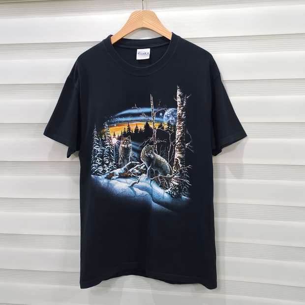 90s HANES 빈티지 반팔티- M