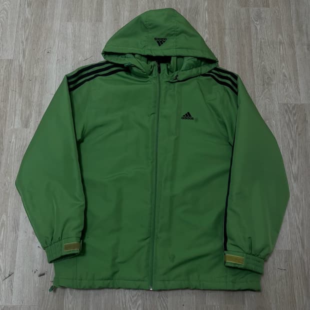 아디다스 올드스쿨 로고 후드 바람막이 자켓 L/100 