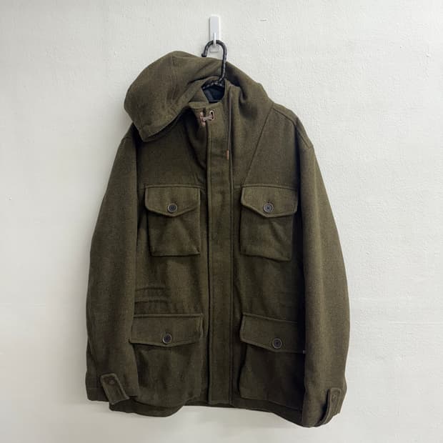 팀버랜드 카키색 후드 야상 코트 m