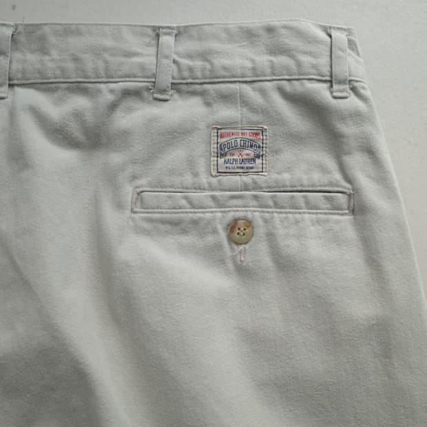 90s 폴로 랄프로렌 어센틱 플란넬 투턱 면 치노 팬츠 W36xL32