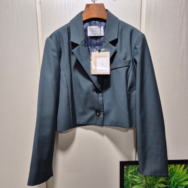 (타임세일)(새상품)스타일난다 크롭 자켓 청록카키