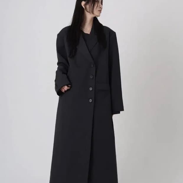 트리밍버드 롱코트 Peaked Lapel Maxi Coat  [Charo