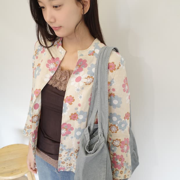 flower linen jacket