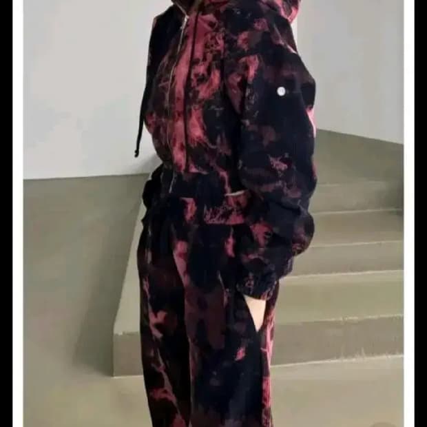 체리퀴리 라뇨 타이다이 여성 트레이닝 후드 셋업