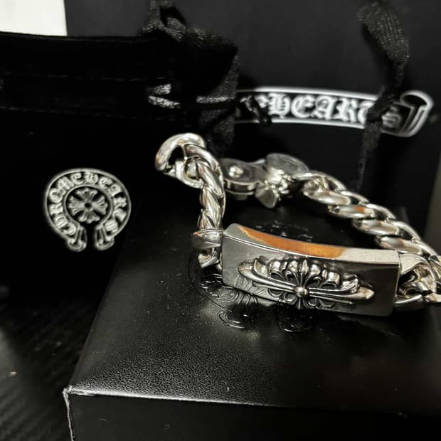 크롬하츠 플로랄 ID 팬시 링크 클립 팔찌