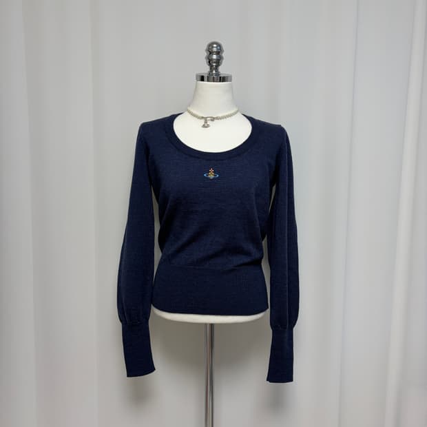 비비안웨스트우드 유넥 울 니트 네이비