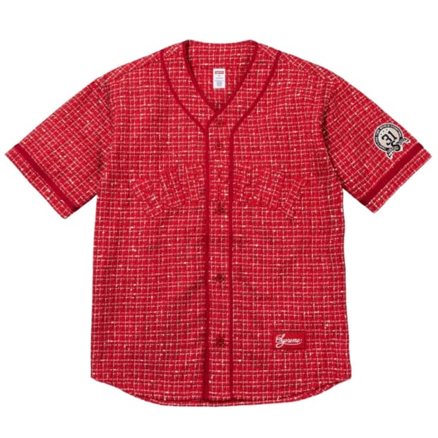 슈프림 부클 베이스볼 저지 레드 M