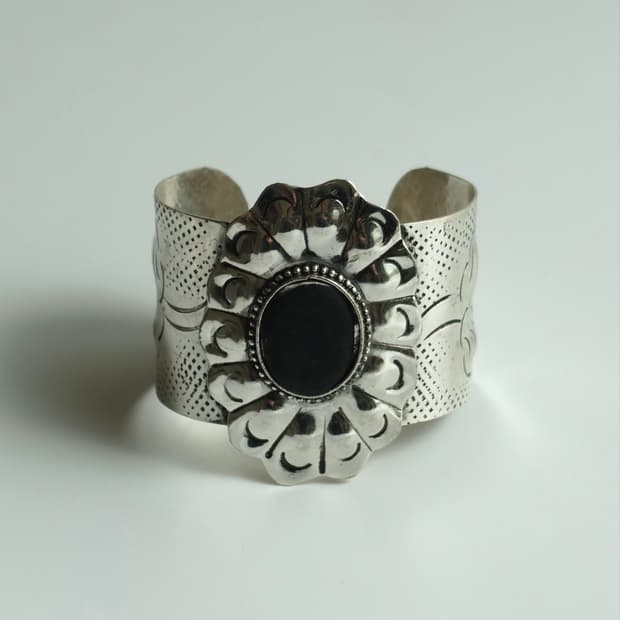 navy flower cuff