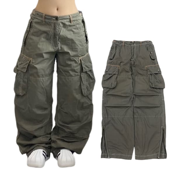 멀티포켓 Y2K 유틸리티 탄창 와이드 카고팬츠