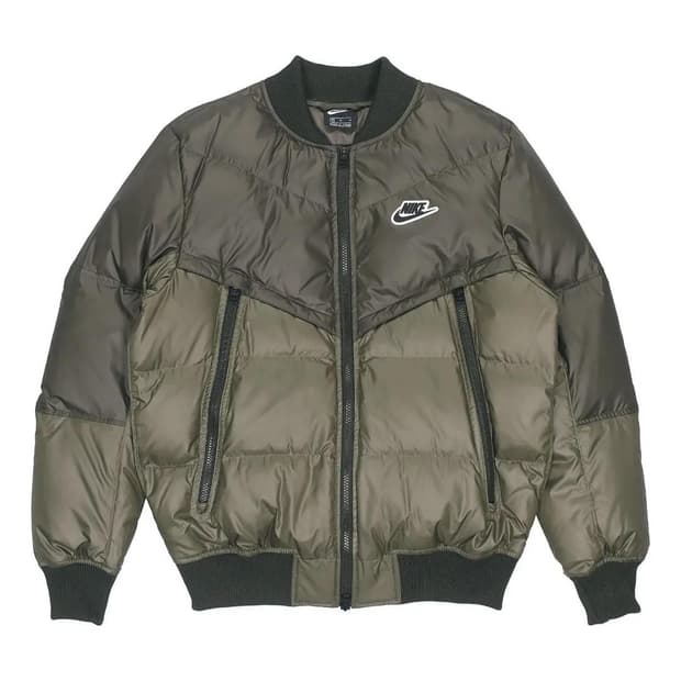 나이키 패딩 봄버 자켓 카키