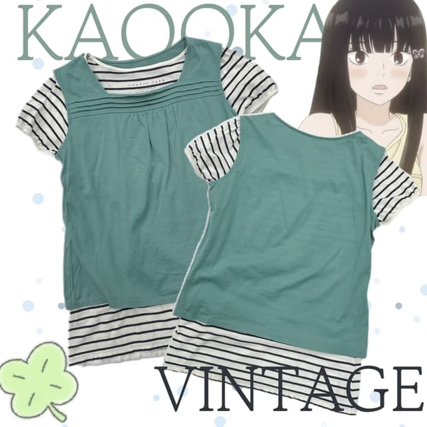 🩵사와코의 민트맛 러블리 코디세트🩵 단가라 퍼프 슬리브리스 스즈코