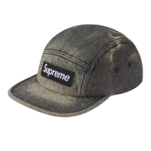 슈프림 데님 캠프캡 워시드 블랙