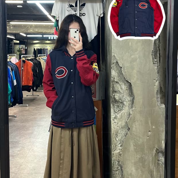 엠엘비 클리블랜드 인디언스 바시티 자켓 네이비 100 #csz2858