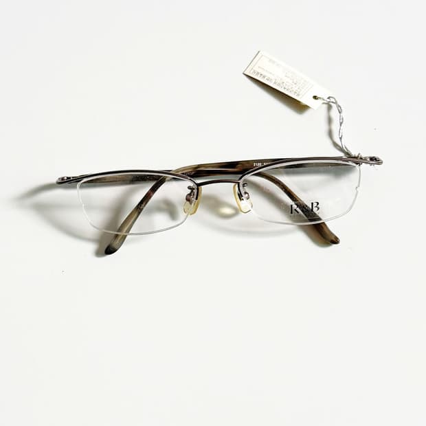 R&B EYEWEAR 반무테 스퀘어 메탈 프레임 빈티지 안경