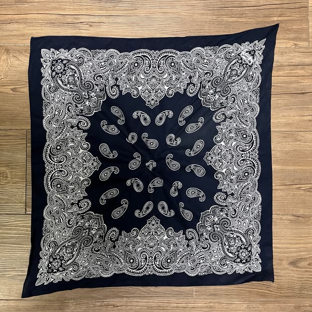 클래식 페이슬리 반다나/스카프(네이비)