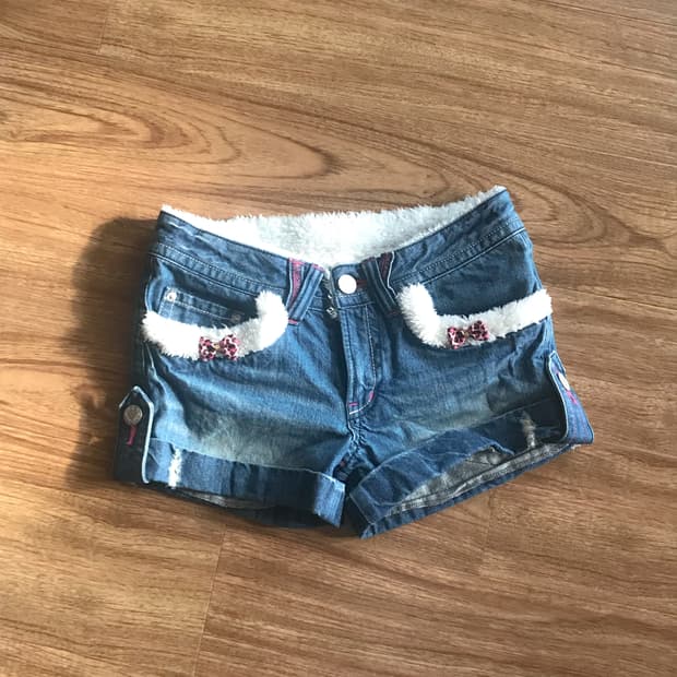 빈티지 퍼 호피 숏 팬츠 바지 로걀 라떼 히메갸루 긱시크 고딕 오네갸루