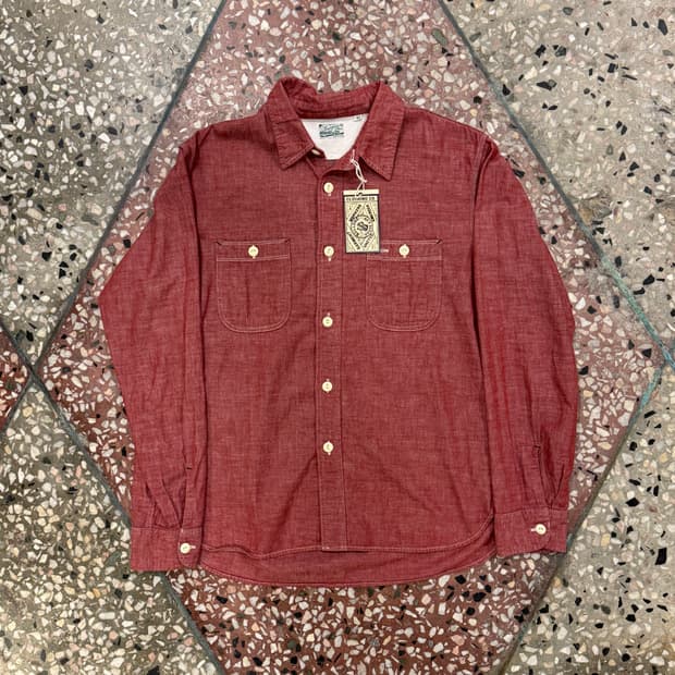 버거스플러스 레드 샴브레이셔츠 (M)