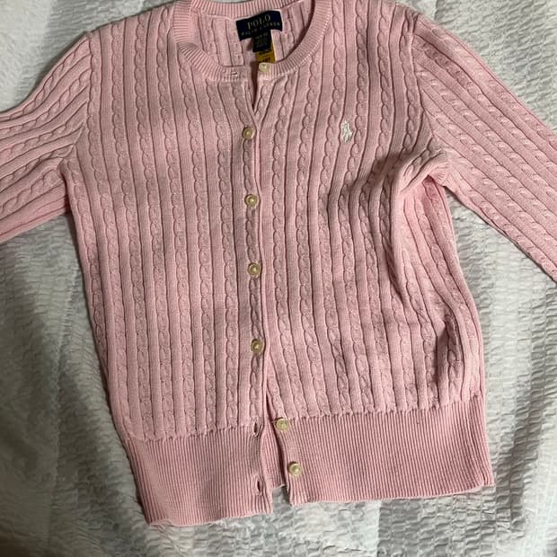 폴로 걸즈 핑크 가디건 m