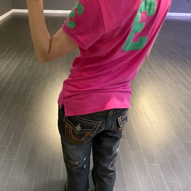폴로 스키니 핑크 빅포니