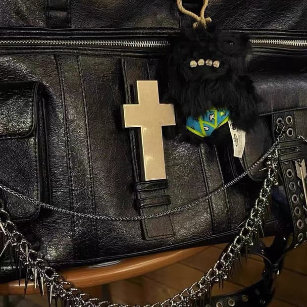 Cross Embossed Leather Multi-Way bag