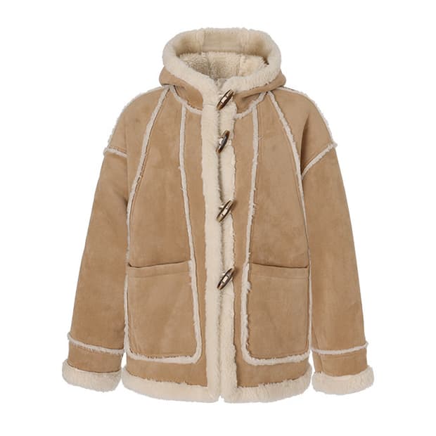 Lang&u 랭앤루 사블레 후드퍼 무스탕 베이지