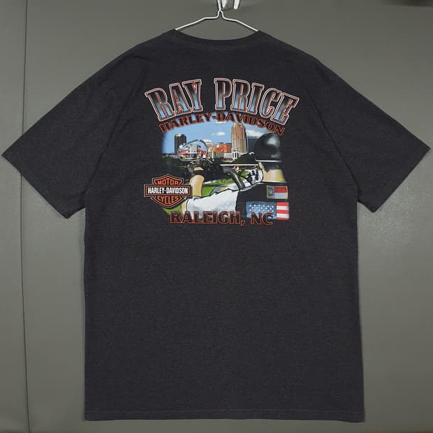 XL (105) 할리데이비슨 00s USA 라일리 그래픽 빅로고 반팔티