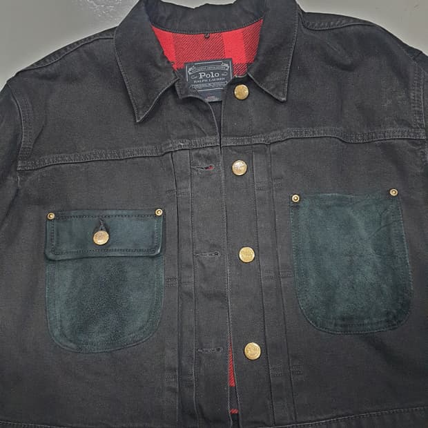 폴로 랄프로렌 블랙 데님 자켓 S