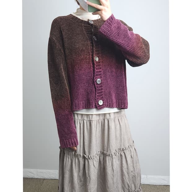그라데이션 니트 가디건