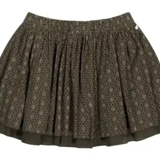 코이세이오 플라워 펀칭 스커트 브라운