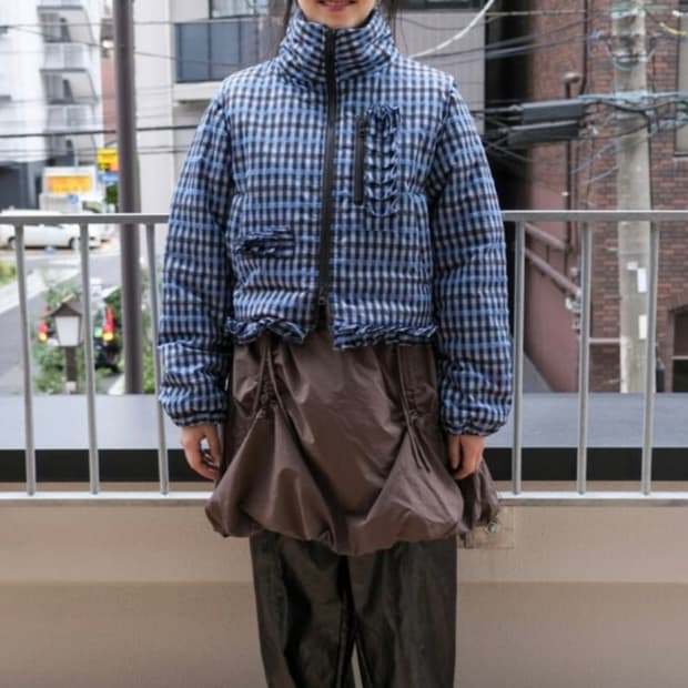 인앤양인하모니 체크 패디드자켓 패딩