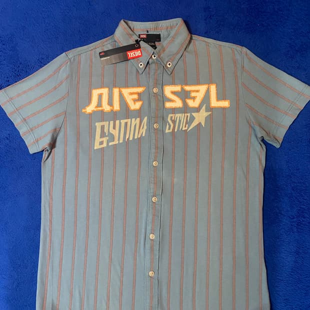 Diesel Gymnastics 디젤 스트라이프 반팔 셔츠