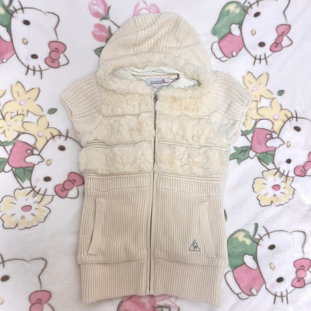 르꼬끄 화이트 퍼 니트조끼 달천깔 라떼갸루 핀터레스트 핀터깔 히메갸루 