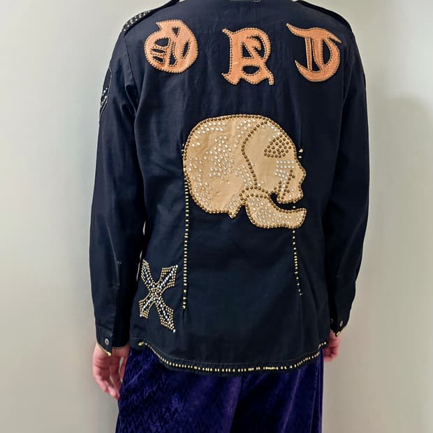 TAG JAPAN 레더 스컬 디테일 스프링 재킷